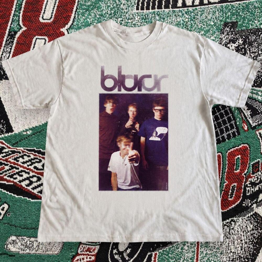 Blur Band Photo Graphic Tee White Unisex